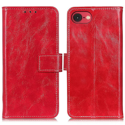 For iPhone SE (2024) Case Crazy Horse Texture Leather Phone Wallet Cover