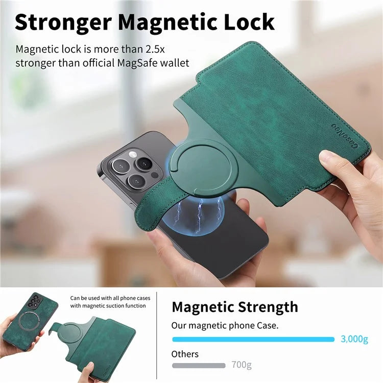 CASENEO MW-03S Magnetic Detachable Phone Cover for 6.9 inch Phone Retro Leather Wallet Stand
