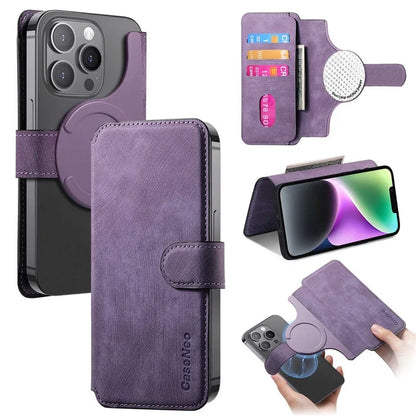 CASENEO MW-03S Magnetic Detachable Phone Cover for 6.9 inch Phone Retro Leather Wallet Stand
