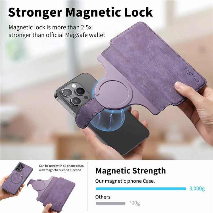 CASENEO MW-03S Magnetic Detachable Phone Cover for 6.9 inch Phone Retro Leather Wallet Stand