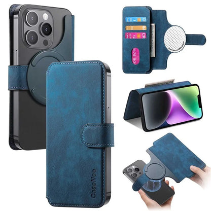 CASENEO MW-03S Magnetic Detachable Phone Cover for 6.4 inch Phone Retro Leather Wallet Stand