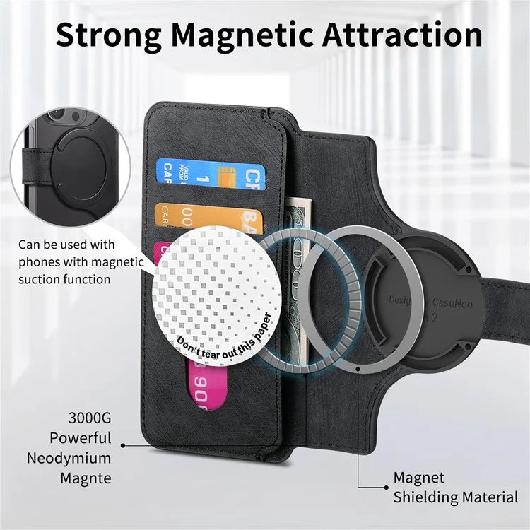 CASENEO MW-03S Magnetic Detachable Phone Cover for 6.4 inch Phone Retro Leather Wallet Stand