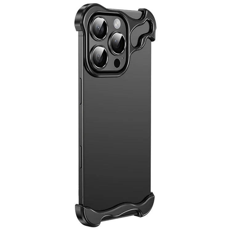 For iPhone 16 Pro Max Bumper Case Metal Frameless Shockproof Cover with Camera Lens Protector