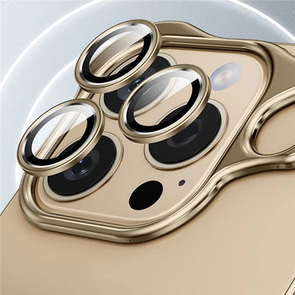 For iPhone 16 Pro Max Bumper Case Metal Frameless Shockproof Cover with Camera Lens Protector