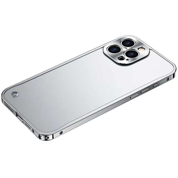 For iPhone 16 Pro Metal Clear Case Safety Lock Matte Anti-Fingerprint Back Cover