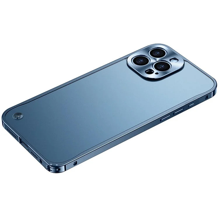 For iPhone 16 Pro Metal Clear Case Safety Lock Matte Anti-Fingerprint Back Cover