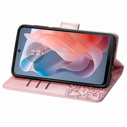For Motorola Moto G Play (2024) 4G Case PU Leather Wallet Phone Cover Butterfly Pattern