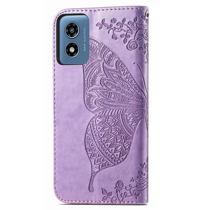 For Motorola Moto G Play (2024) 4G Case PU Leather Wallet Phone Cover Butterfly Pattern