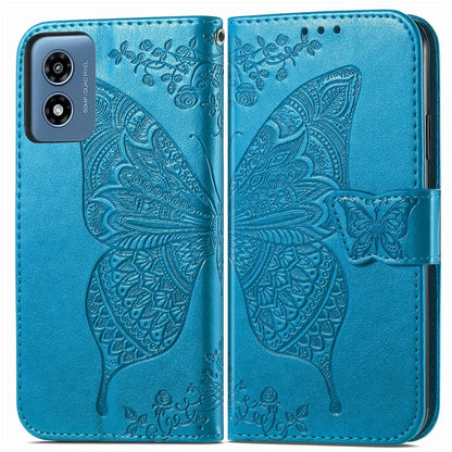 For Motorola Moto G Play (2024) 4G Case PU Leather Wallet Phone Cover Butterfly Pattern