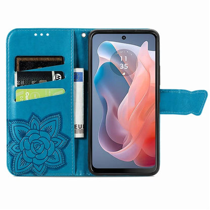 For Motorola Moto G Play (2024) 4G Case PU Leather Wallet Phone Cover Butterfly Pattern