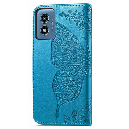 For Motorola Moto G Play (2024) 4G Case PU Leather Wallet Phone Cover Butterfly Pattern