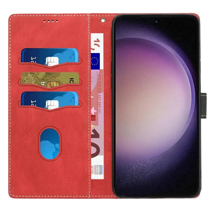 For Samsung Galaxy A06 Leather Case Grid Splicing Stand Wallet Phone Cover