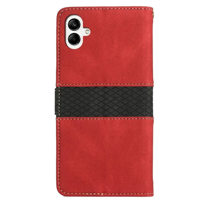 For Samsung Galaxy A06 Leather Case Grid Splicing Stand Wallet Phone Cover