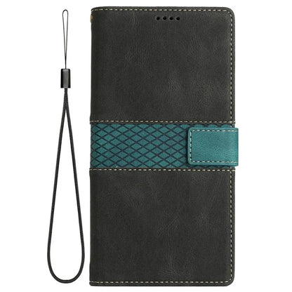 For Samsung Galaxy A06 Leather Case Grid Splicing Stand Wallet Phone Cover