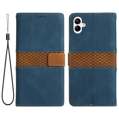 For Samsung Galaxy A06 Leather Case Grid Splicing Stand Wallet Phone Cover