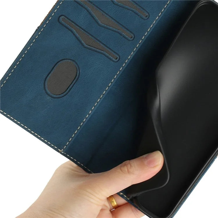 For Samsung Galaxy A06 Leather Case Grid Splicing Stand Wallet Phone Cover