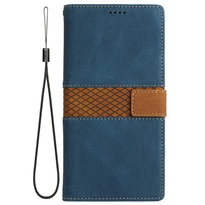For Samsung Galaxy A06 Leather Case Grid Splicing Stand Wallet Phone Cover