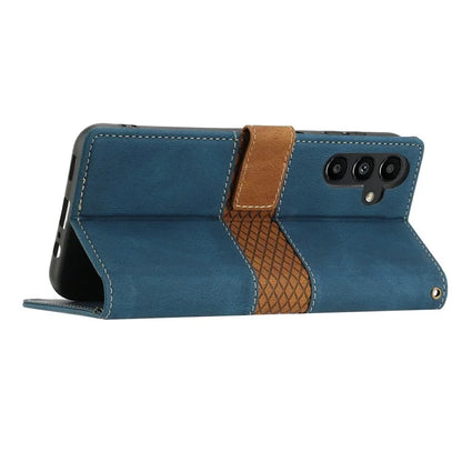 For Samsung Galaxy A16 5G Leather Case Grid Splicing Stand Wallet Phone Cover
