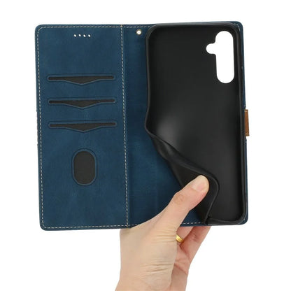 For Samsung Galaxy A16 5G Leather Case Grid Splicing Stand Wallet Phone Cover
