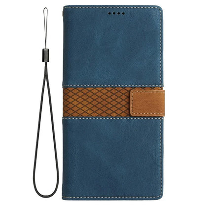 For Samsung Galaxy A16 5G Leather Case Grid Splicing Stand Wallet Phone Cover