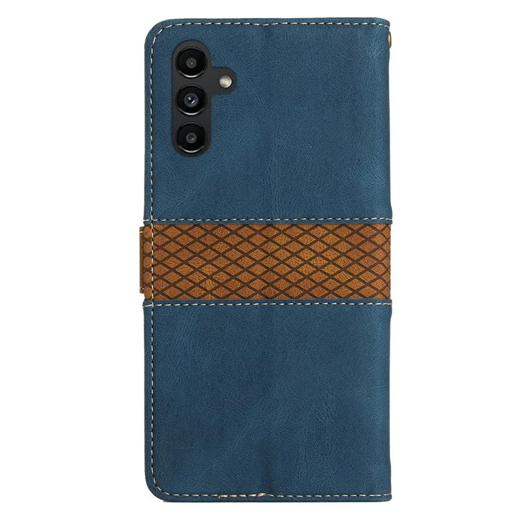 For Samsung Galaxy A16 5G Leather Case Grid Splicing Stand Wallet Phone Cover
