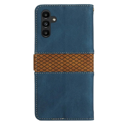 For Samsung Galaxy A16 5G Leather Case Grid Splicing Stand Wallet Phone Cover
