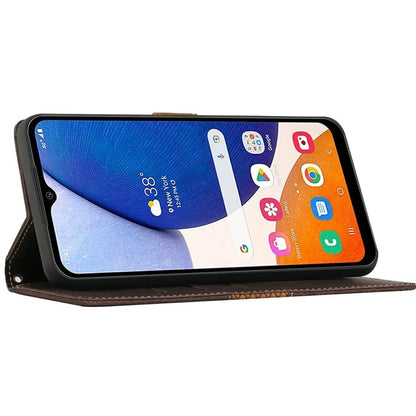 For Samsung Galaxy A16 5G Leather Case Grid Splicing Stand Wallet Phone Cover