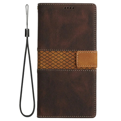 For Samsung Galaxy A16 5G Leather Case Grid Splicing Stand Wallet Phone Cover