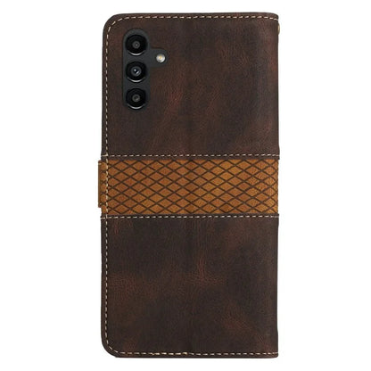 For Samsung Galaxy A16 5G Leather Case Grid Splicing Stand Wallet Phone Cover