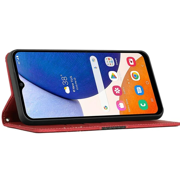 For Samsung Galaxy A16 5G Leather Case Grid Splicing Stand Wallet Phone Cover