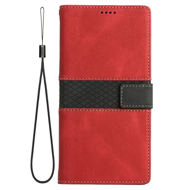 For Samsung Galaxy A16 5G Leather Case Grid Splicing Stand Wallet Phone Cover