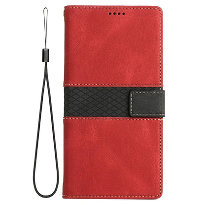 For Samsung Galaxy A16 5G Leather Case Grid Splicing Stand Wallet Phone Cover