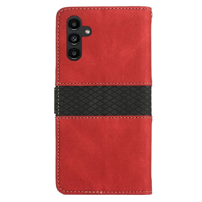 For Samsung Galaxy A16 5G Leather Case Grid Splicing Stand Wallet Phone Cover