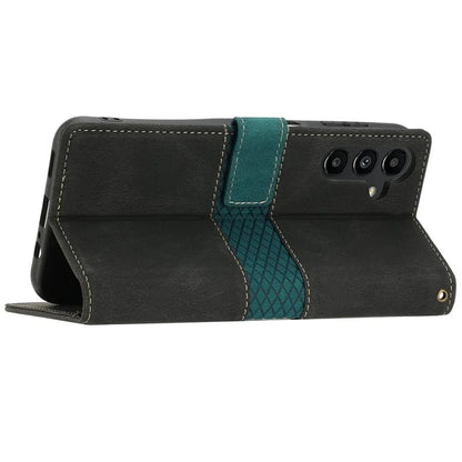 For Samsung Galaxy A16 5G Leather Case Grid Splicing Stand Wallet Phone Cover