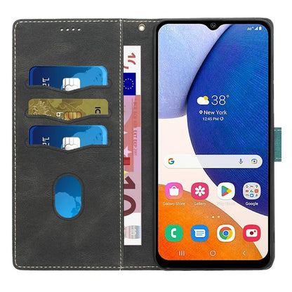For Samsung Galaxy A16 5G Leather Case Grid Splicing Stand Wallet Phone Cover