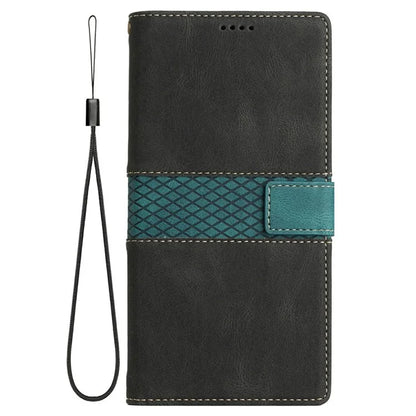 For Samsung Galaxy A16 5G Leather Case Grid Splicing Stand Wallet Phone Cover