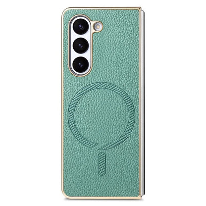 For Samsung Galaxy Z Fold5 5G Magnetic Case Leather+TPU Phone Cover with Screen Film