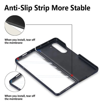 For Samsung Galaxy Z Fold6 5G Magnetic Case Leather+TPU Phone Cover with Screen Film