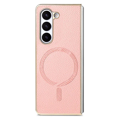 For Samsung Galaxy Z Fold6 5G Magnetic Case Leather+TPU Phone Cover with Screen Film