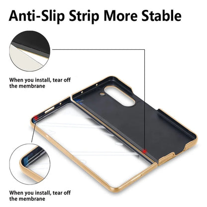 For Samsung Galaxy Z Fold6 5G Magnetic Case Leather+TPU Phone Cover with Screen Film