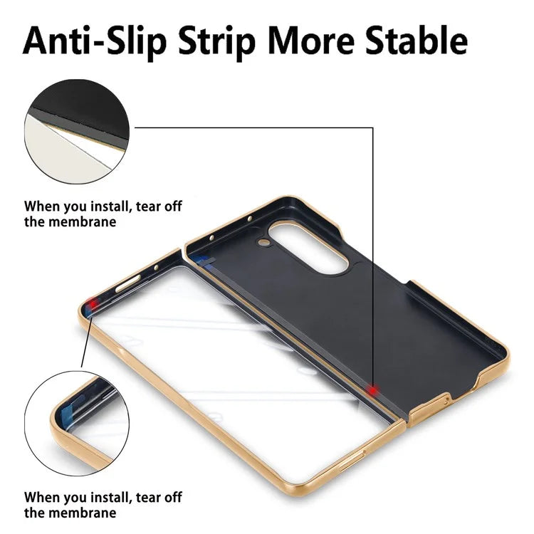 For Samsung Galaxy Z Fold6 5G Magnetic Case Leather+TPU Phone Cover with Screen Film