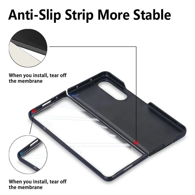 For Samsung Galaxy Z Fold4 5G Magnetic Case Leather+TPU Phone Cover with Screen Film