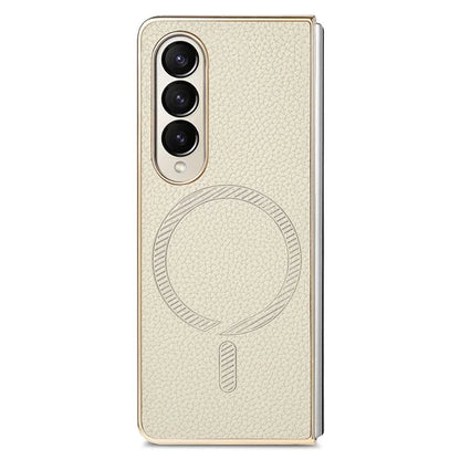 For Samsung Galaxy Z Fold4 5G Magnetic Case Leather+TPU Phone Cover with Screen Film