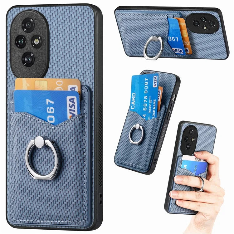 For Honor 200 Pro 5G Case Card Slots Ring Holder Kickstand Phone Cover