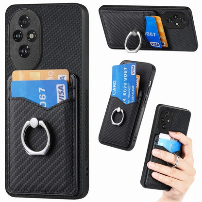 For Honor 200 Pro 5G Case Card Slots Ring Holder Kickstand Phone Cover
