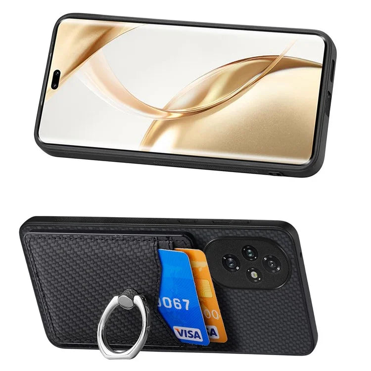 For Honor 200 Pro 5G Case Card Slots Ring Holder Kickstand Phone Cover