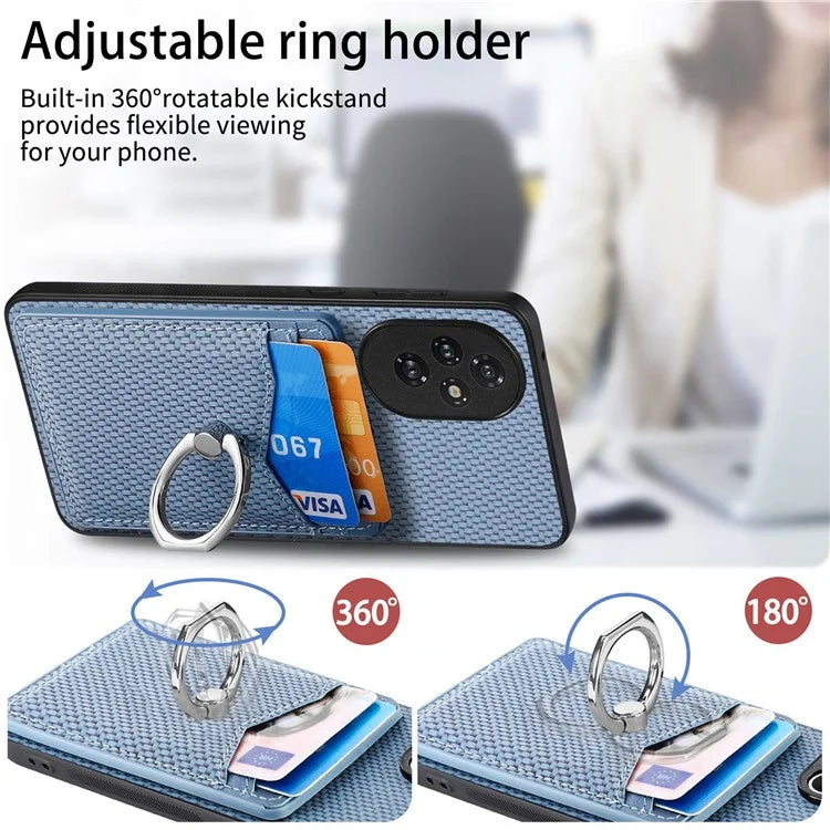 For Honor 200 Pro 5G Case Card Slots Ring Holder Kickstand Phone Cover