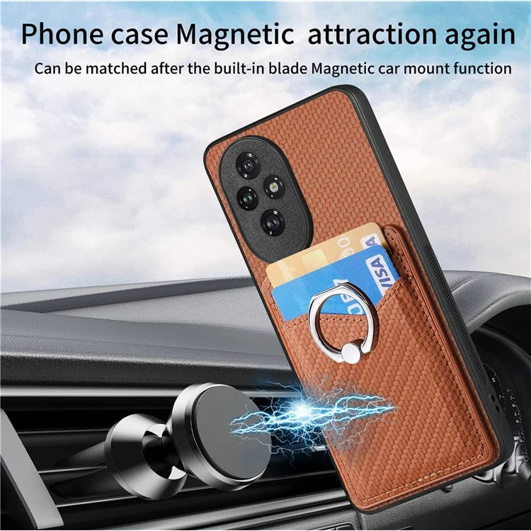 For Honor 200 Pro 5G Case Card Slots Ring Holder Kickstand Phone Cover