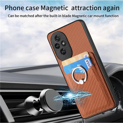 For Honor 200 Pro 5G Case Card Slots Ring Holder Kickstand Phone Cover