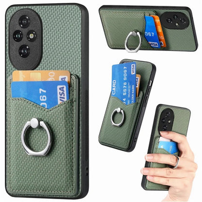 For Honor 200 Pro 5G Case Card Slots Ring Holder Kickstand Phone Cover